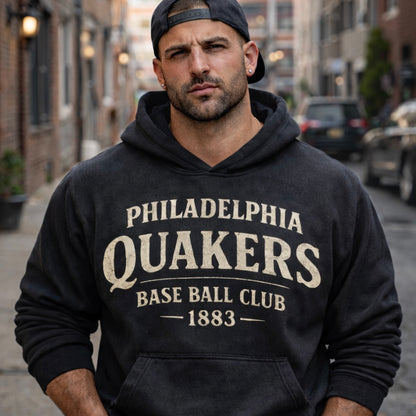 Philadelphia Quakers Hoodie – Vintage Philadelphia Baseball Club 1883 Hoodie – Retro Philly Baseball Sweatshirt – Old School Base Ball Club Streetwear