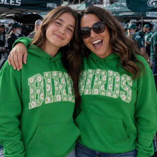 Birds Daisy Varsity Hoodie Sweatshirt | Kelly Green Philadelphia Football Hoodie
