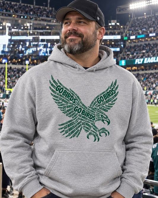 Go Birds Philadelphia Eagles Fan Hoodie –  Sports Grey