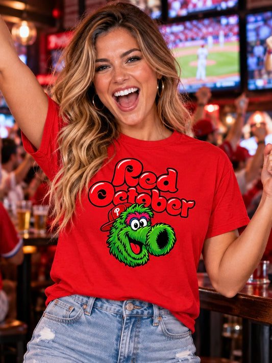 Red October Phanatic Bubble Print T-Shirt – Philadelphia Baseball Fan Tee