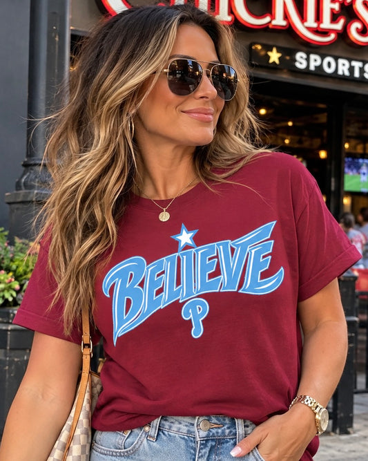 Philadelphia Phillies Believe T-Shirt – Garnet