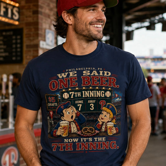 Phil & Phyllis We Said One Beer. Now It’s The 7th Inning. | Philadelphia Baseball Fan T-Shirt