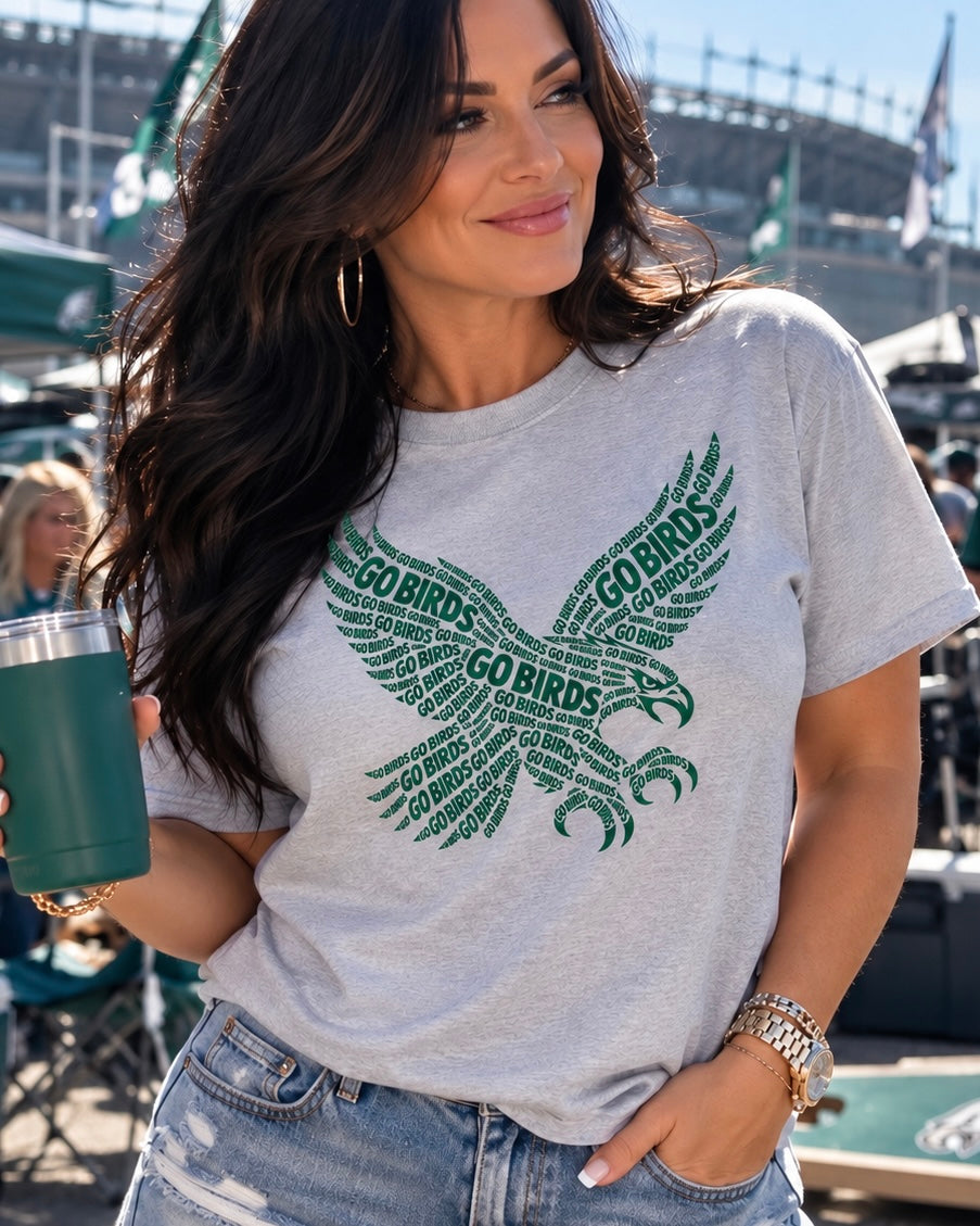 Go Birds Philadelphia Eagles Fan T-Shirt – Sport Grey