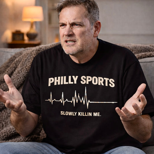 Philly Sports Slowly Killin Me T-Shirt – Vintage Philadelphia Fan Tee, Eagles Phillies Sixers Flyers Shirt, Funny Philly Sports Tee