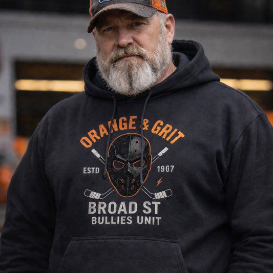 Broad St Bullies Unit Hoodie – Philly Hockey Grit Edition | Black Tactical Mask Design