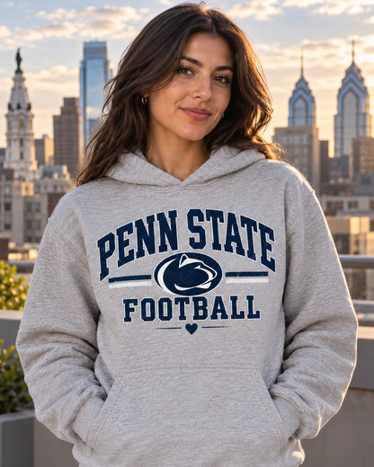 Penn State Football Hoodie – Vintage Nittany Lions Grey Sweatshirt