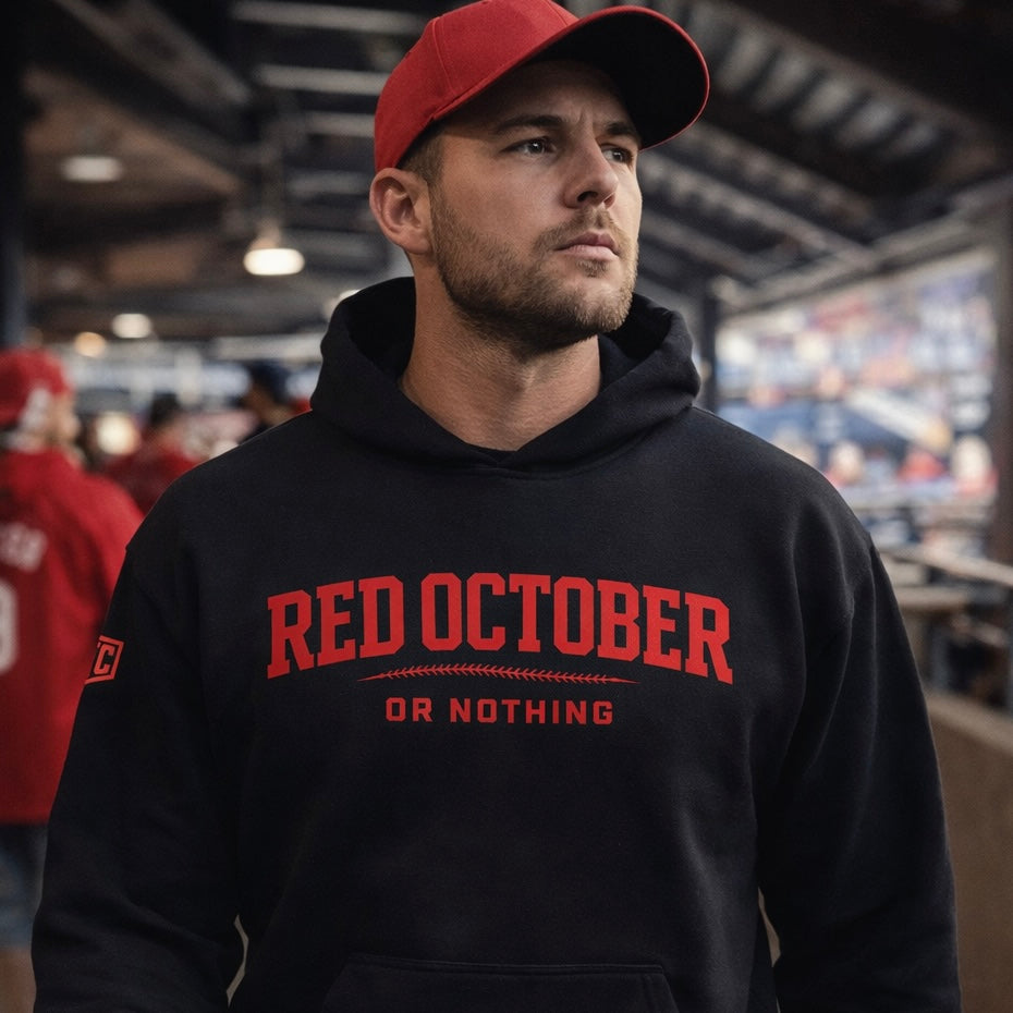 Red October Or Nothing Black Hoodie – Philadelphia Phillies Hoodie, Playoff Phillies Hoodie, Philly Baseball Sweatshirt