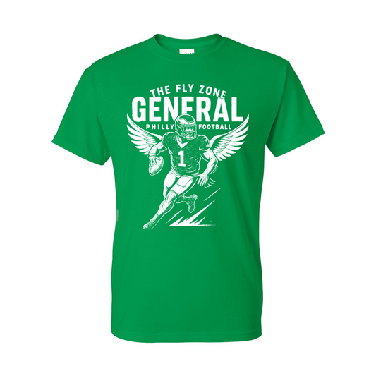 The Fly Zone General – Jalen Hurts Kelly Green Philly Football Tee