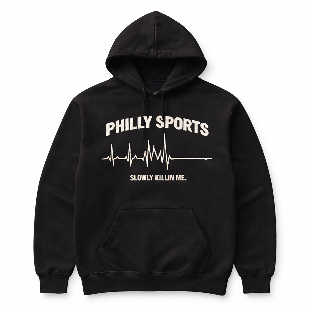 Philly Sports Slowly Killin Me Hoodie – Vintage Philadelphia Fan Hoodie, Eagles Phillies Sixers Flyers Pullover, Funny Philly Hoodie