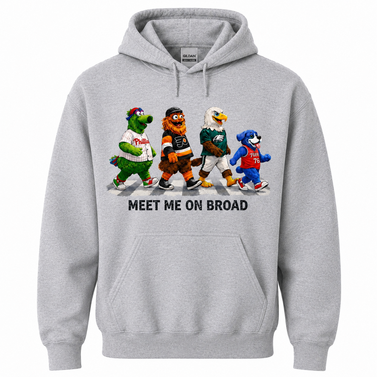 Meet Me On Broad Tee – Philly Mascot Crosswalk Sweatshirt | Philadelphia Streetwear Hoodie