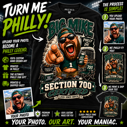 Turn Me Philly™ | Custom Philly Fan Shirt From Your Photo