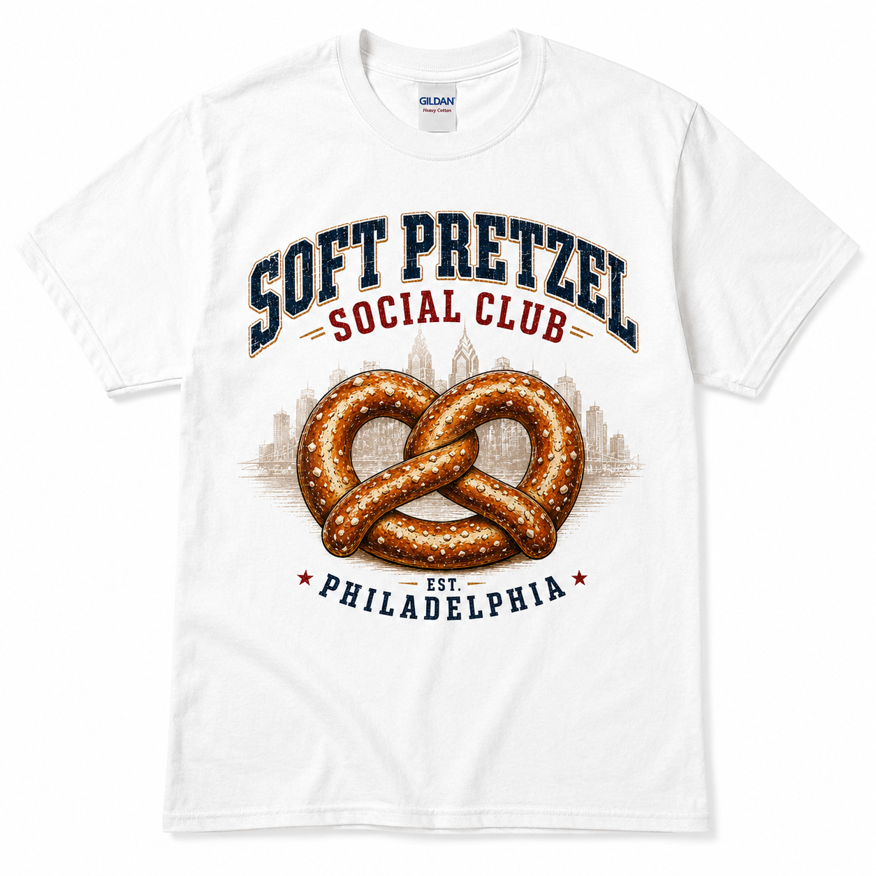 Soft Pretzel Social Club™ Philadelphia T-Shirt | Vintage Philly Pretzel Tee