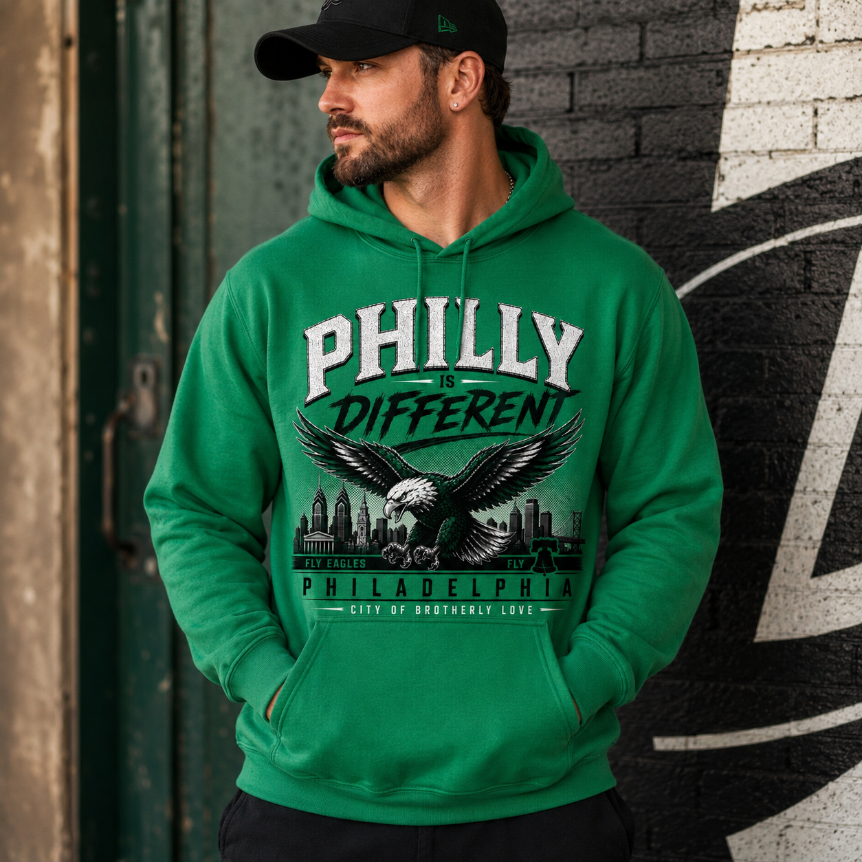 Philly Is Different™ Philadelphia Eagles Hoodie | Philadelphia Football Fan Hooded Sweatshirt