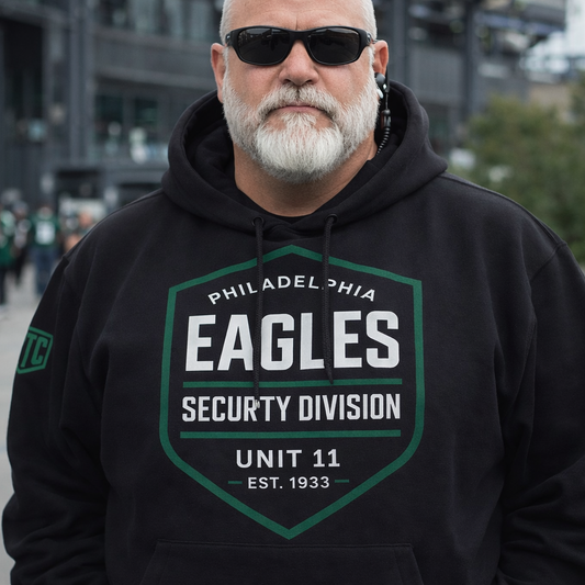 Eagles Security Division Hoodie – Kelly Green Shield | Philly Football Staff Hoodie | PTC Exclusive