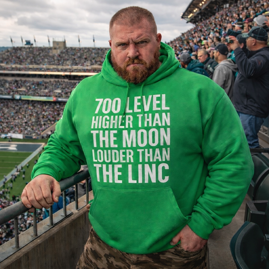 700 Level Philly Hoodie – Higher Than The Moon, Louder Than The Linc | Vet Correctional Unit