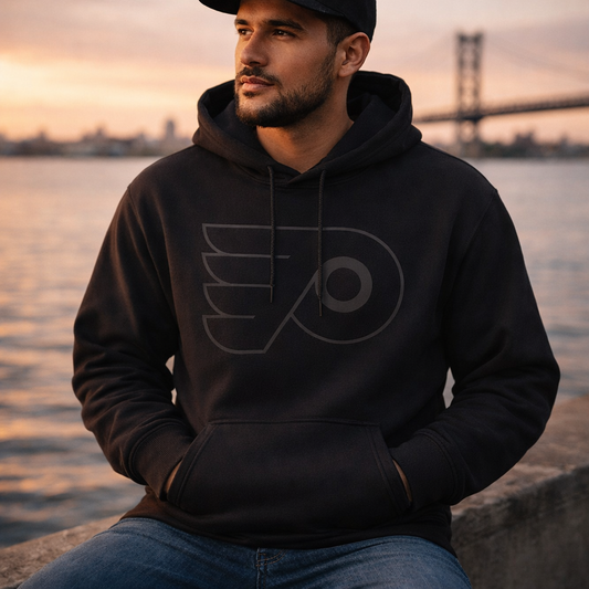 Philadelphia Flyers Black Stealth Hoodie – Blackout Logo Pullover for Fans