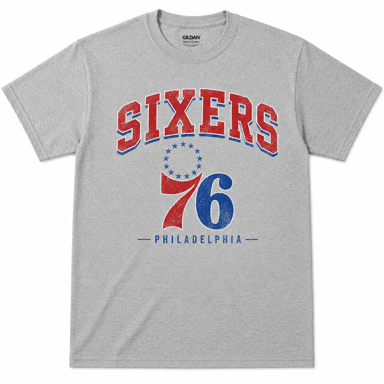 Philadelphia Sixers Vintage Washed Tee – Old School 76 Basketball Shirt