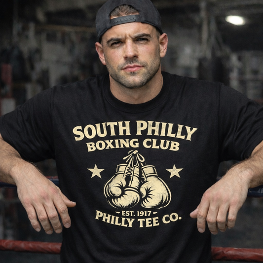 South Philly Boxing Club T-Shirt (Vintage Boxing Gloves) | Philly Tee Co.