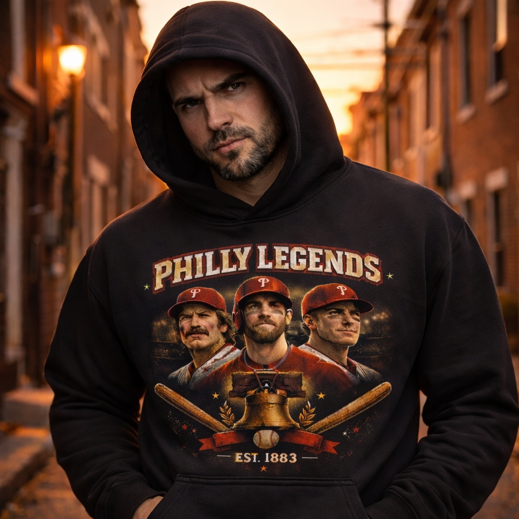 Philadelphia Phillies Legends Hoodie – Schmidt Harper Utley Tribute Hoodie | Vintage Philly Baseball Hoodie
