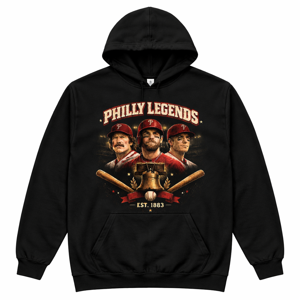 Philadelphia Phillies Legends Hoodie – Schmidt Harper Utley Tribute Hoodie | Vintage Philly Baseball Hoodie