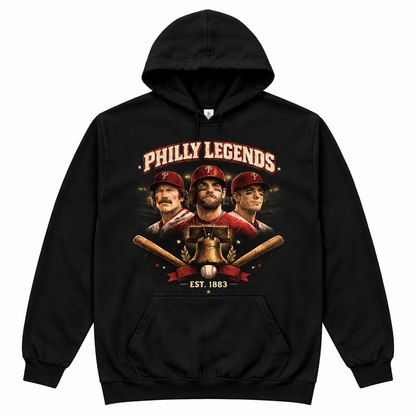 Philadelphia Phillies Legends Hoodie – Schmidt Harper Utley Tribute Hoodie | Vintage Philly Baseball Hoodie