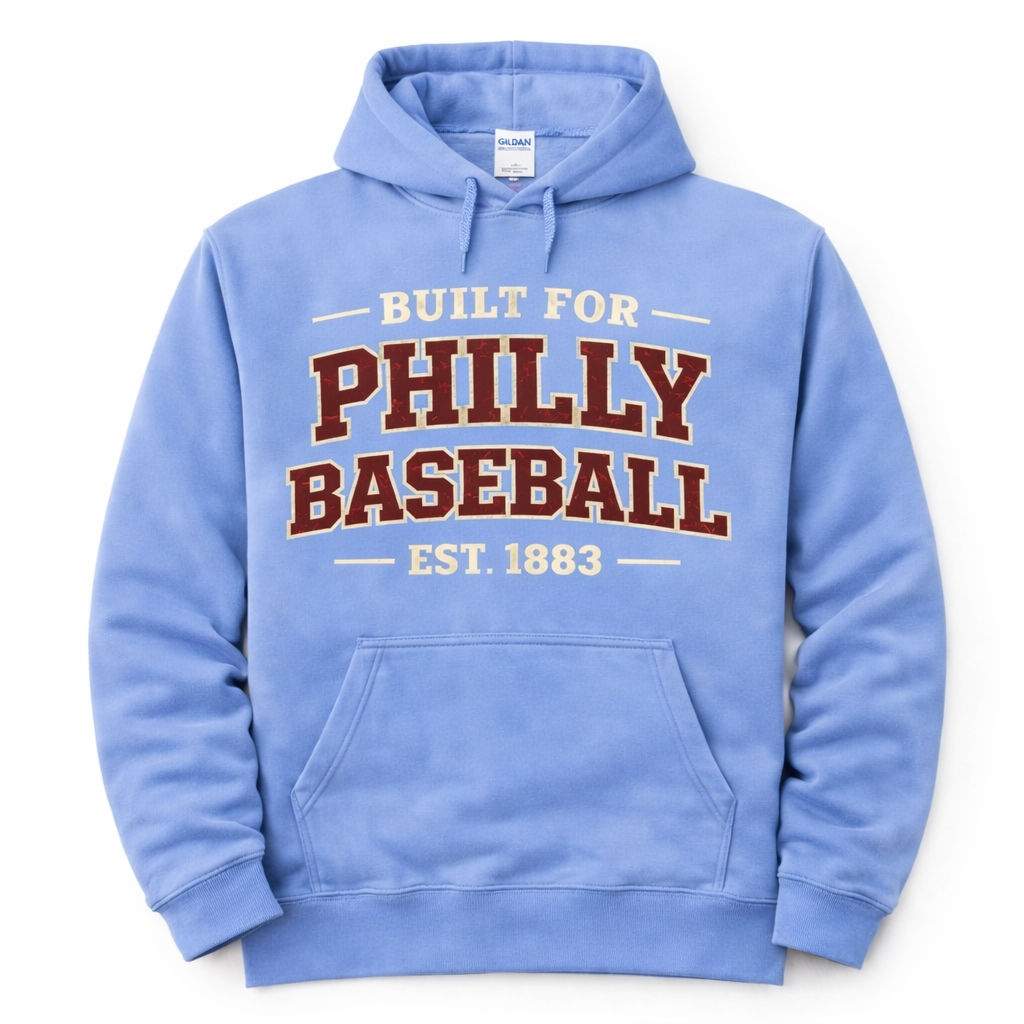 Philadelphia Phillies Powder Blue Hoodie – Retro Phillies Baseball Hoodie | Vintage Philly Baseball Sweatshirt
