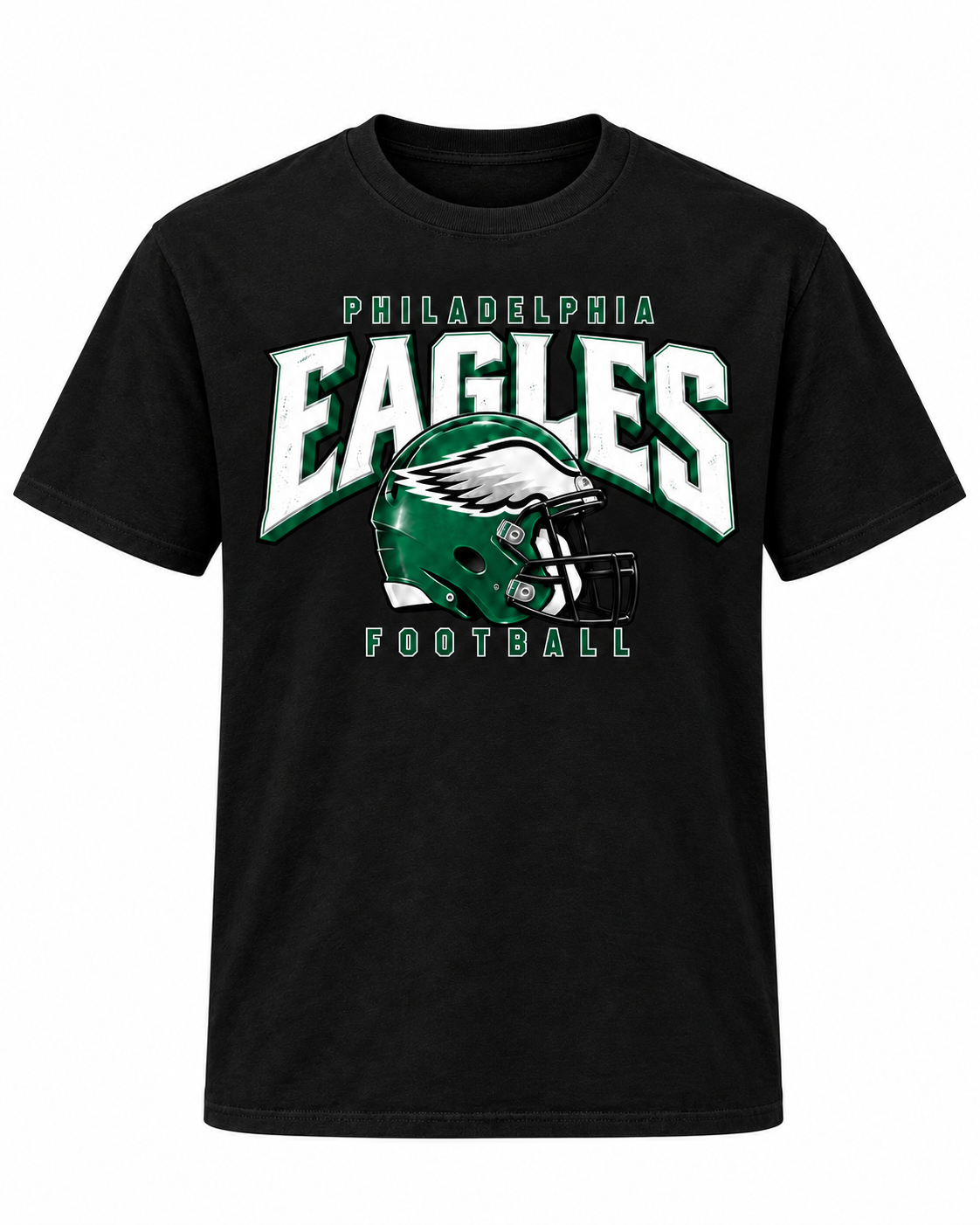 Philadelphia Eagles Helmet Graphic T-Shirt – Black