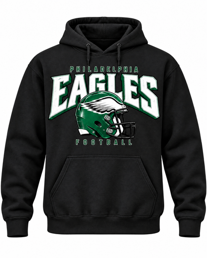 Philadelphia Eagles Helmet Graphic Hoodie – Black