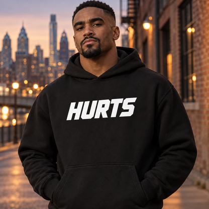Jalen Hurts HURTS Wordmark Hoodie – Black
