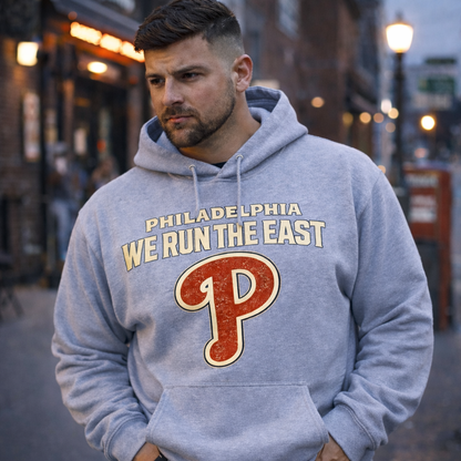 Philadelphia Phillies We Run The East Hoodie – Vintage Phillies Hoodie, Philly Baseball Sweatshirt, Philadelphia Phillies Fan Hoodie