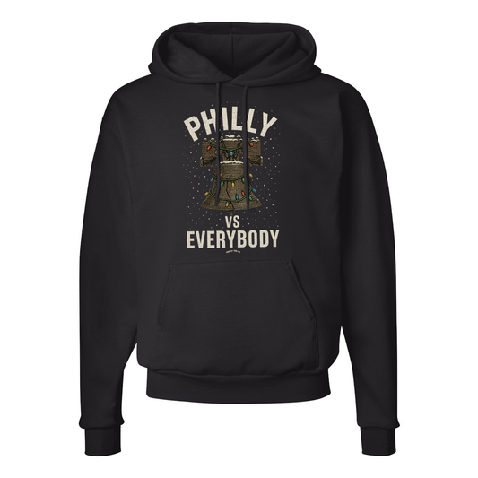 Philly vs Everybody – Christmas Liberty Bell Hoodie (Vintage Distressed Holiday Philadelphia Shirt)