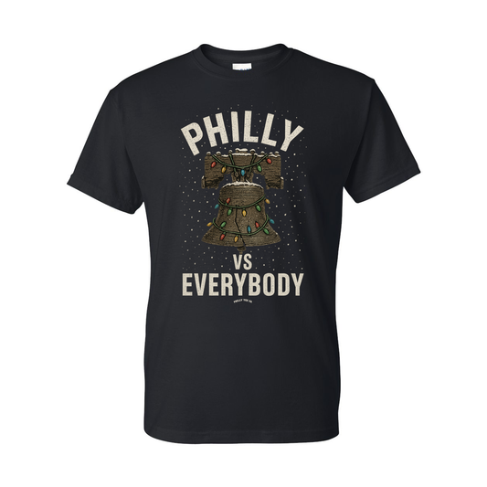 Philly vs Everybody – Christmas Liberty Bell Tee (Vintage Distressed Holiday Philadelphia Shirt)