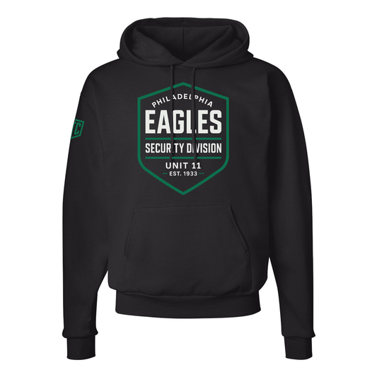 Eagles Security Division Hoodie – Kelly Green Shield | Philly Football Staff Hoodie | PTC Exclusive