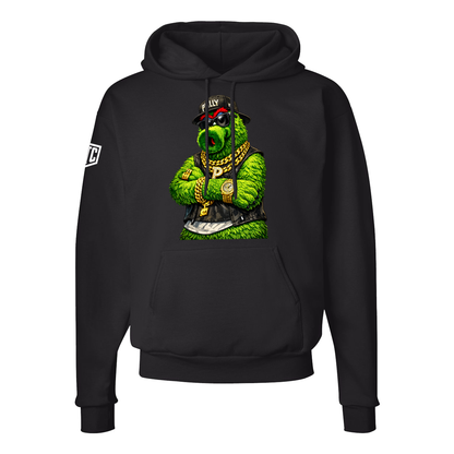 Phillie Phanatic Streetwear Hoodie – Philly Mascot Hip Hop Design, Philadelphia Phillies Fan Apparel, Urban Philly Sports Graphic