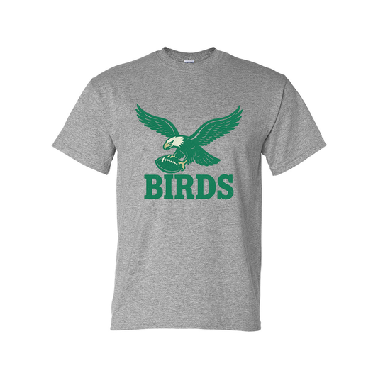 BIRDS Vintage T-Shirt – Philly Football Fan Tee (Kelly Green Graphic on Sports Grey)