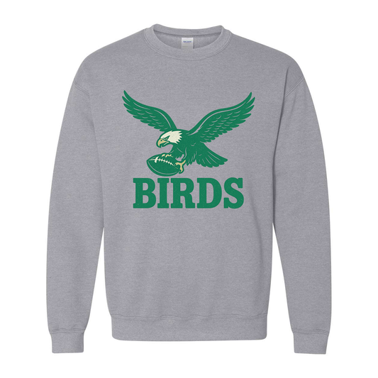 BIRDS Vintage Crewneck Sweatshirt – Philly Football Fan Sweater (Kelly Green Graphic)