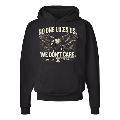 No One Likes Us We Don’t Care Hoodie – Philly Tough Black Hoodie | Philly Tee Co.