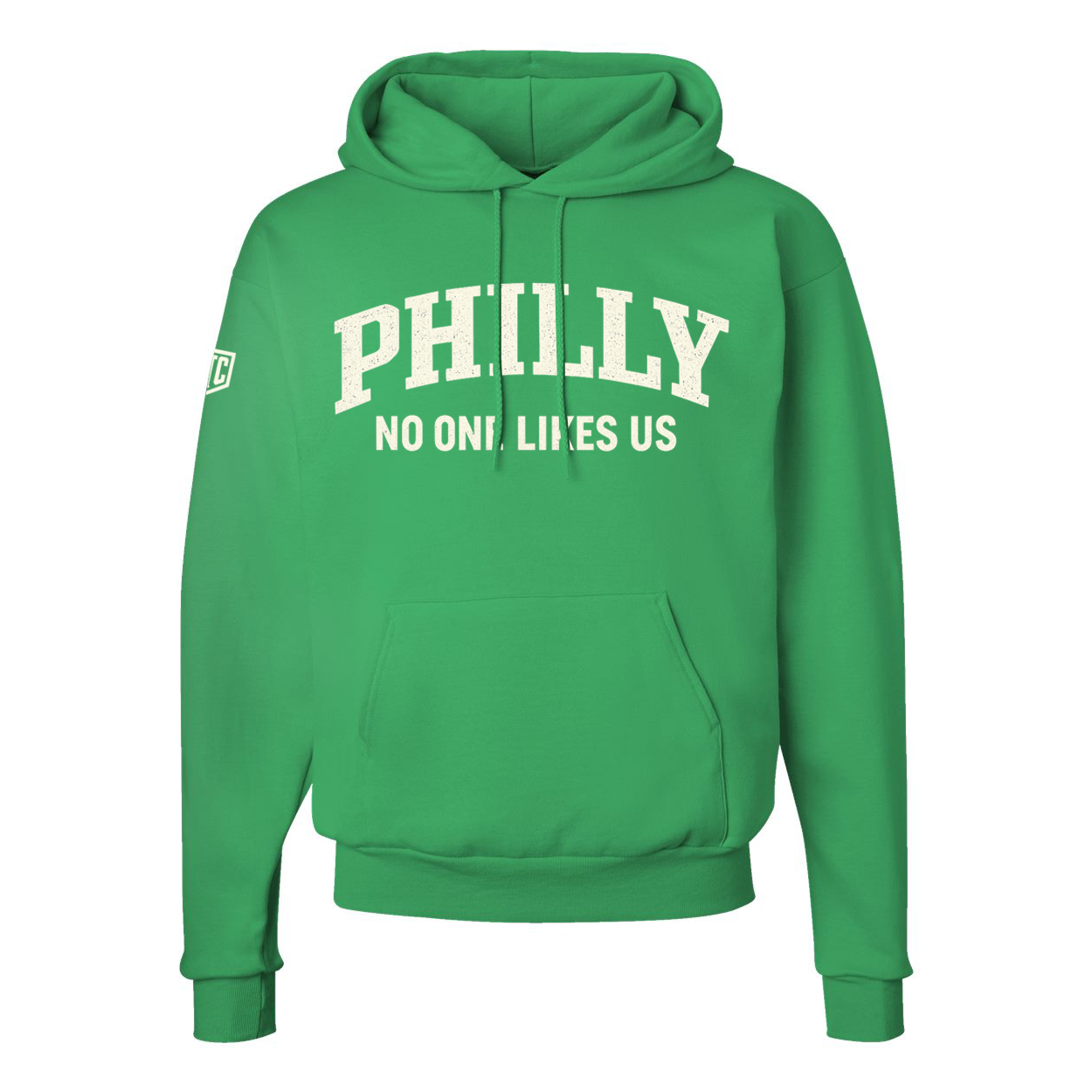 PHILLY No One Likes Us Hoodie – Kelly Green Vintage Football Pullover