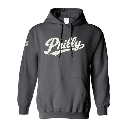 The Original Philly Vintage Script Hoodie – Charcoal